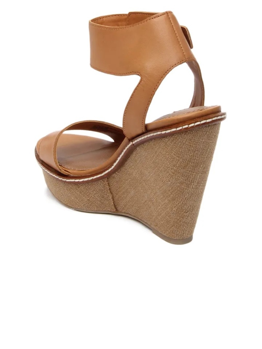 Steve Madden Cognac Tan Ankle-Strap Wedge Sandals - Picture 2 of 6